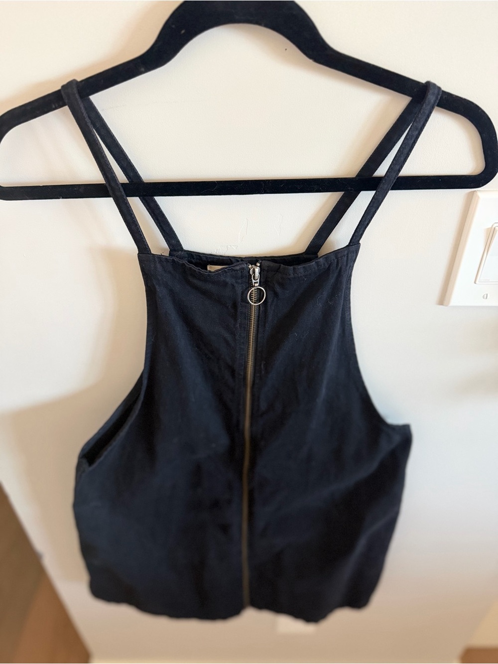 Cotton On Black Zip-Up 100% Cotton Dress with Ring Pull Zipper Detail - Picture 3 of 8